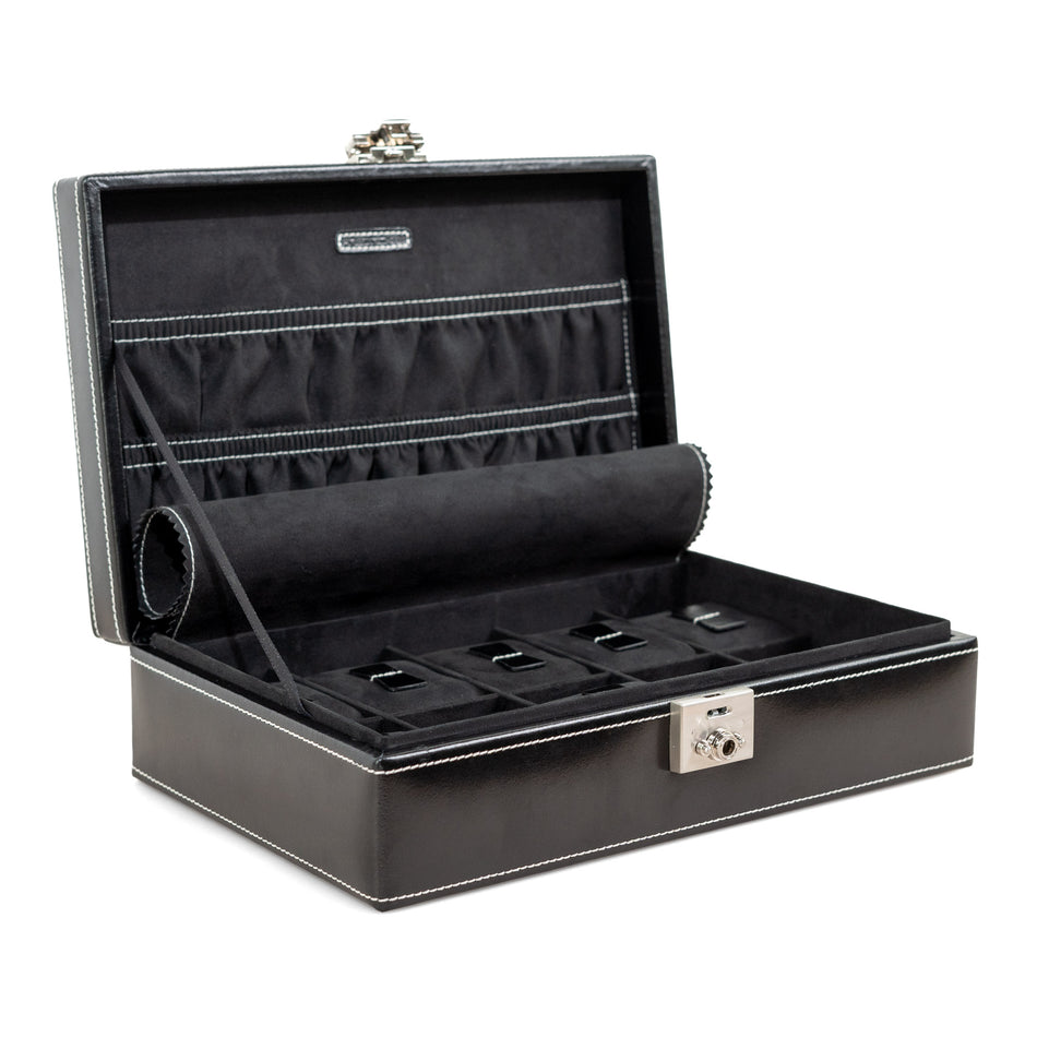 Boite 10 montres en cuir Noir
