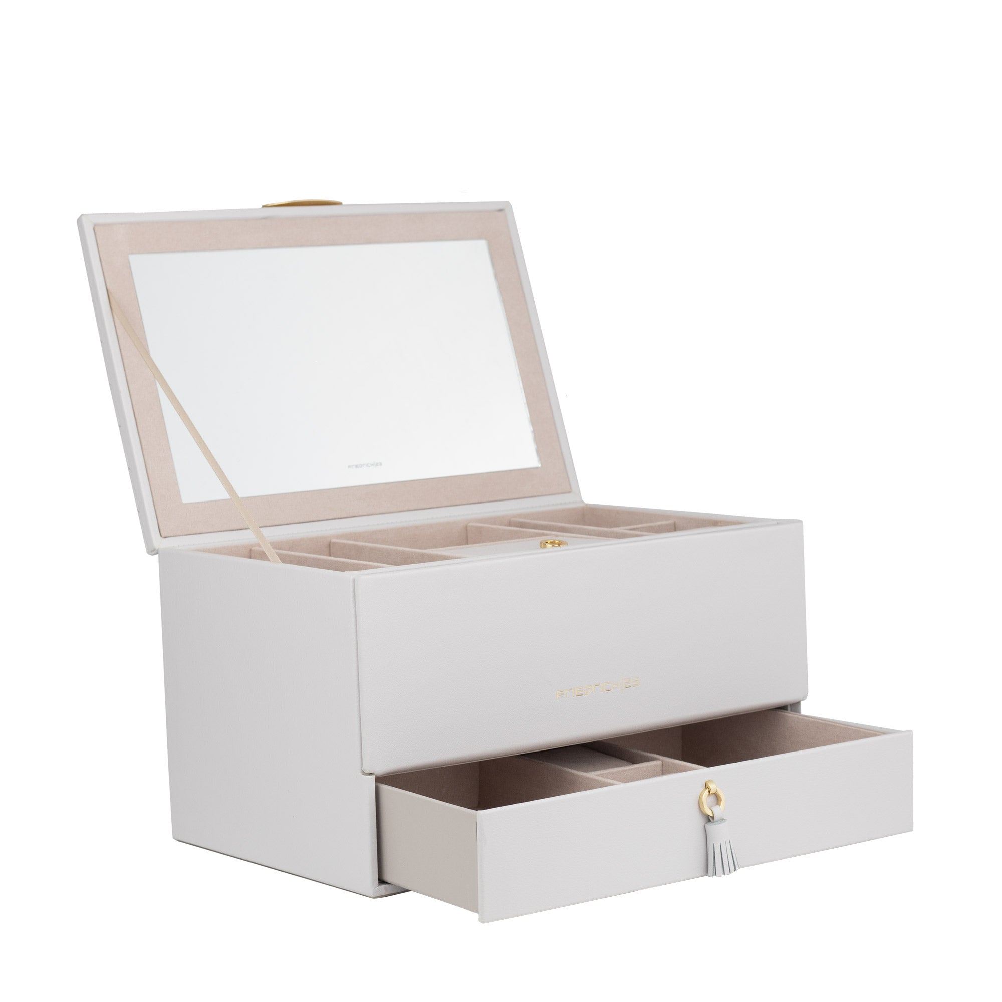Boite à bijoux avec pochette en cuir véritable Aurora