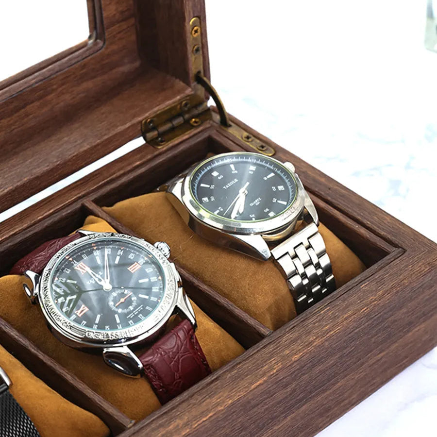 Boite à montres en bois Premium - 6 emplacements