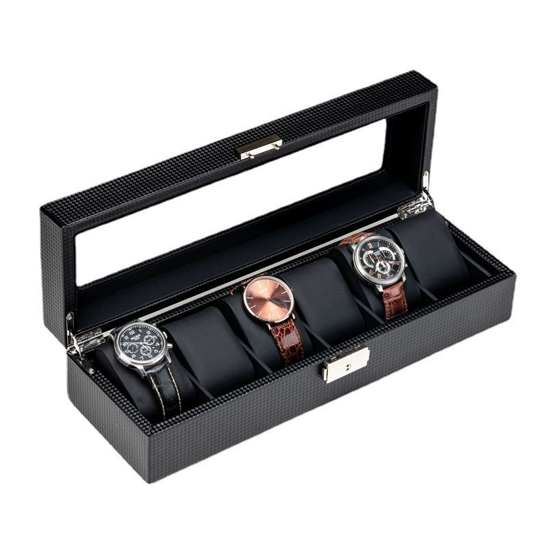 Boite à Montre Édition Carbone Noir - 6 emplacements