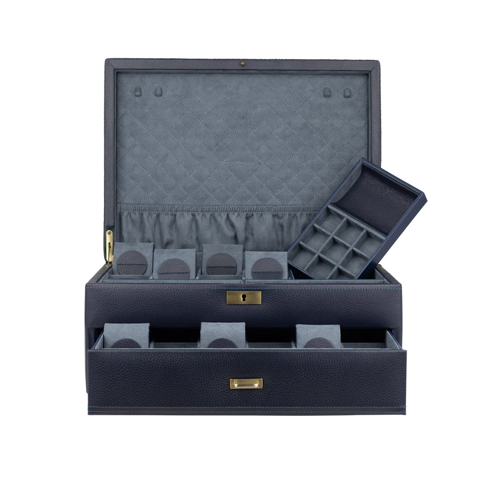 Grande coffret montre en cuir véritable Dynasty