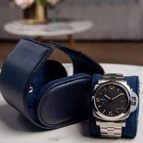 Étui à montre pour homme - Cuir bleu